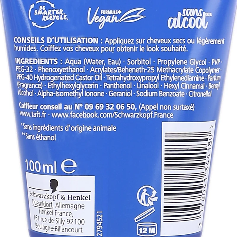 Gel fixation forte effet mouillé