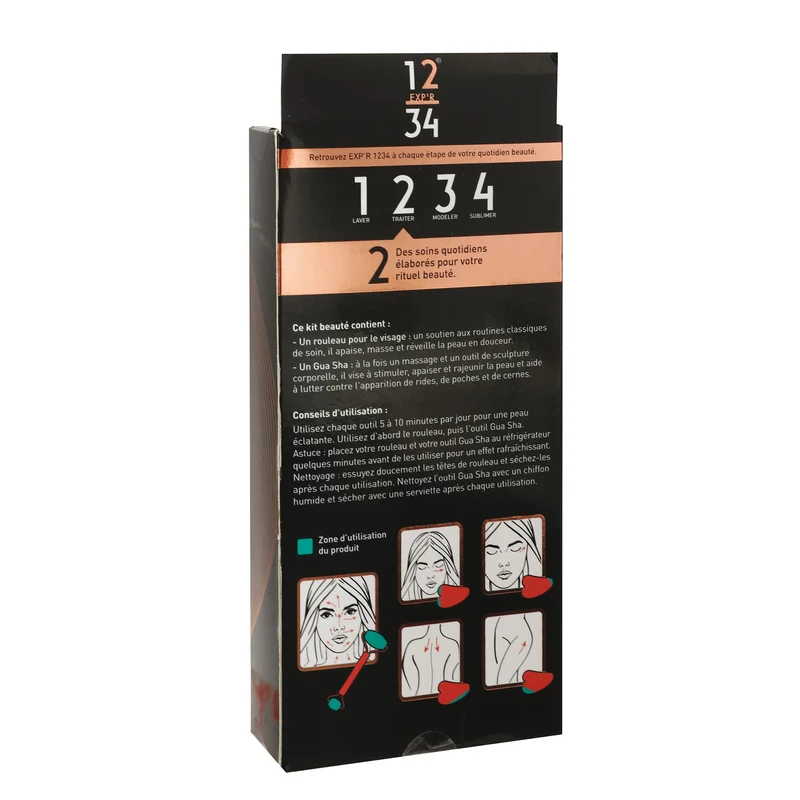 Coffret rouleau de massage + gua sha