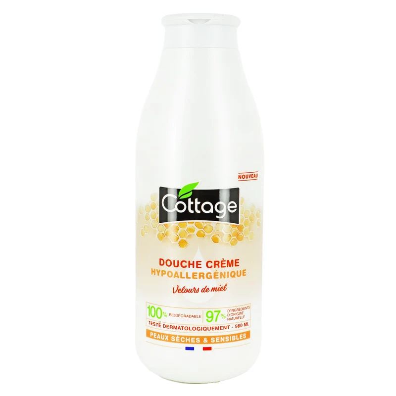 Crème de douche velours de miel hypoallergénique