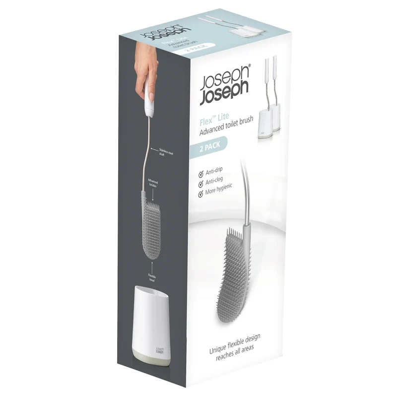 JOSEPH JOSEPH - Ensemble de 2 Brosses de Toilette Avancées Flex Lite