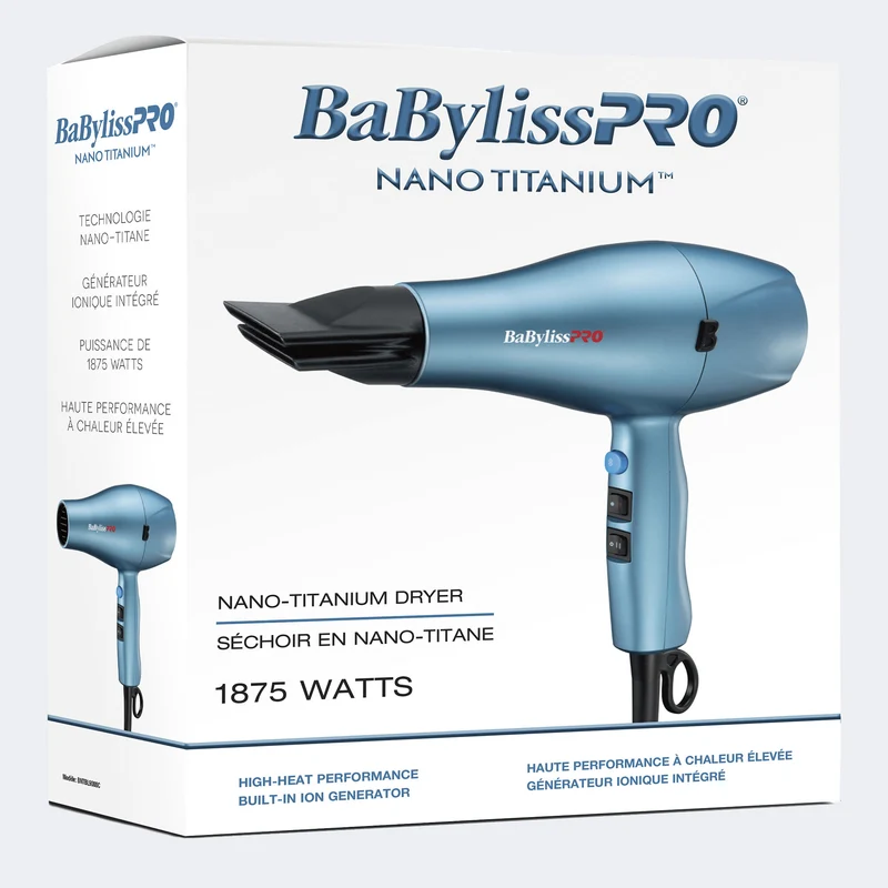 Séchoir à cheveux, ionique, Babyliss Pro Nano Titanium