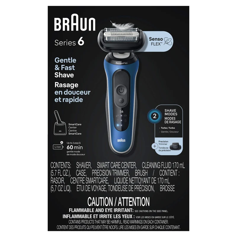 Rasoir rechargeable pour homme, sec et humide, Braun Series 6 6172cc