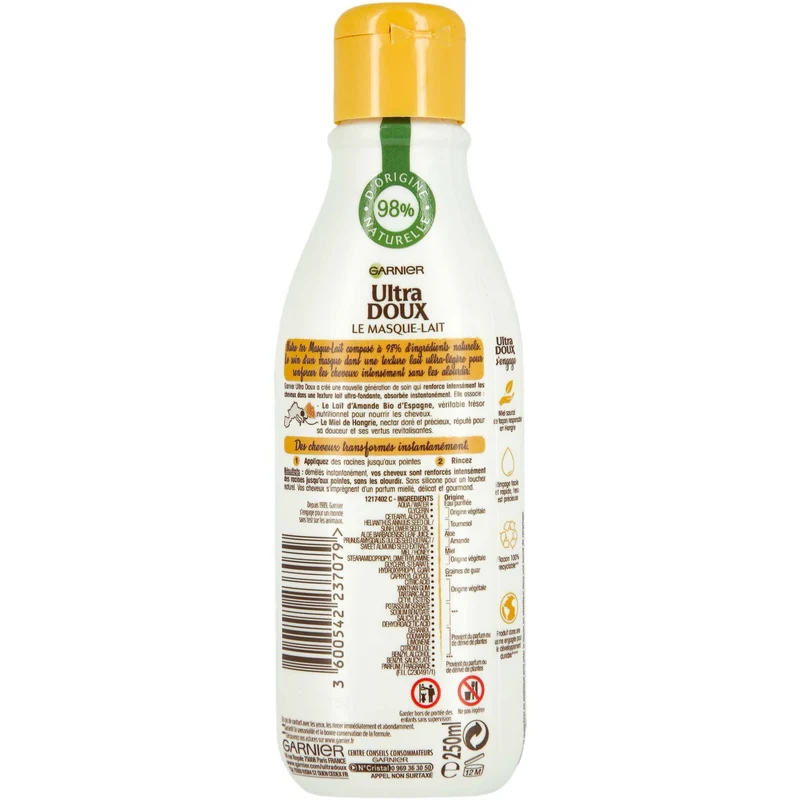 Masque-lait végétal et miel