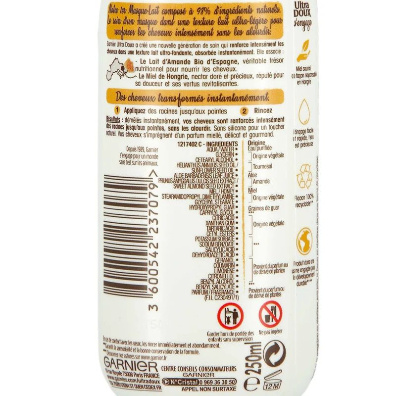 Masque-lait végétal et miel