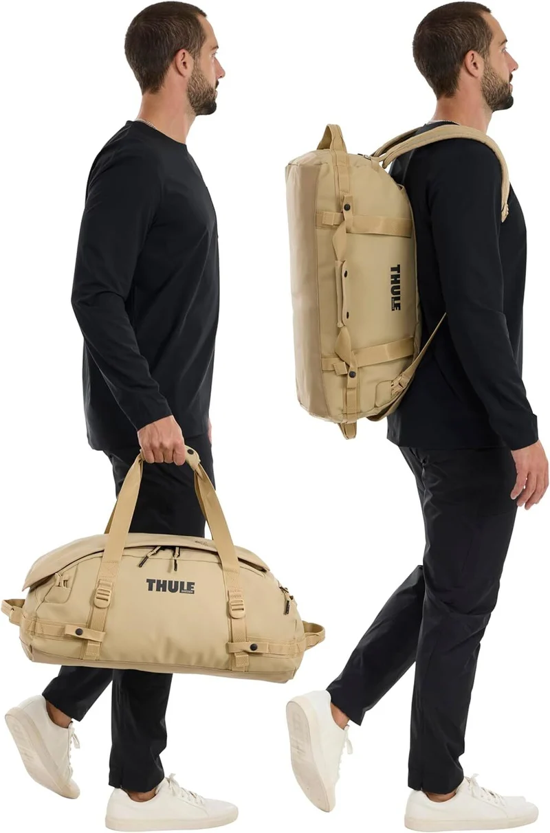 Thule Chasm 40L Duffel Bag Convertible Backpack Duffle in Gentle Biege