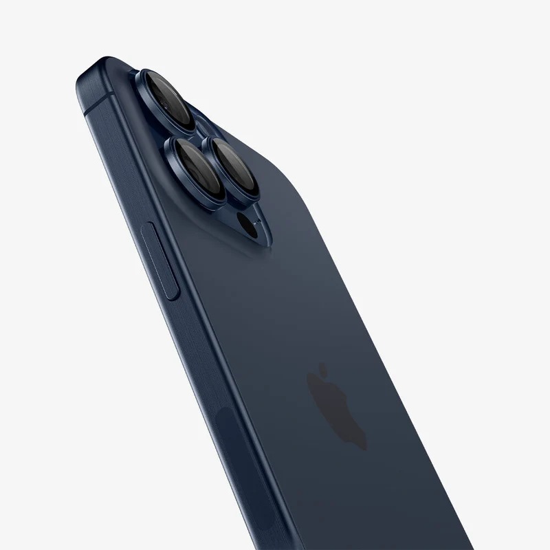 SPIGEN EZ Fit Optik Pro 2PCS Glass Camera Lens Protector for iPhone 17 Pro/Max/16 Pro/Max/15 Pro/Max/14 Pro/Max (Blue Titanium)