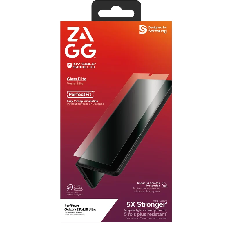 ZAGG InvisibleShield Glass Elite External Screen Protector for Galaxy Fold8