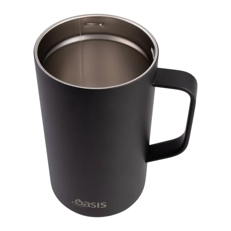 Oasis Stainless Steel Double Wall Insulated Coffee Press - 8 Cup - 1 Litre - Black