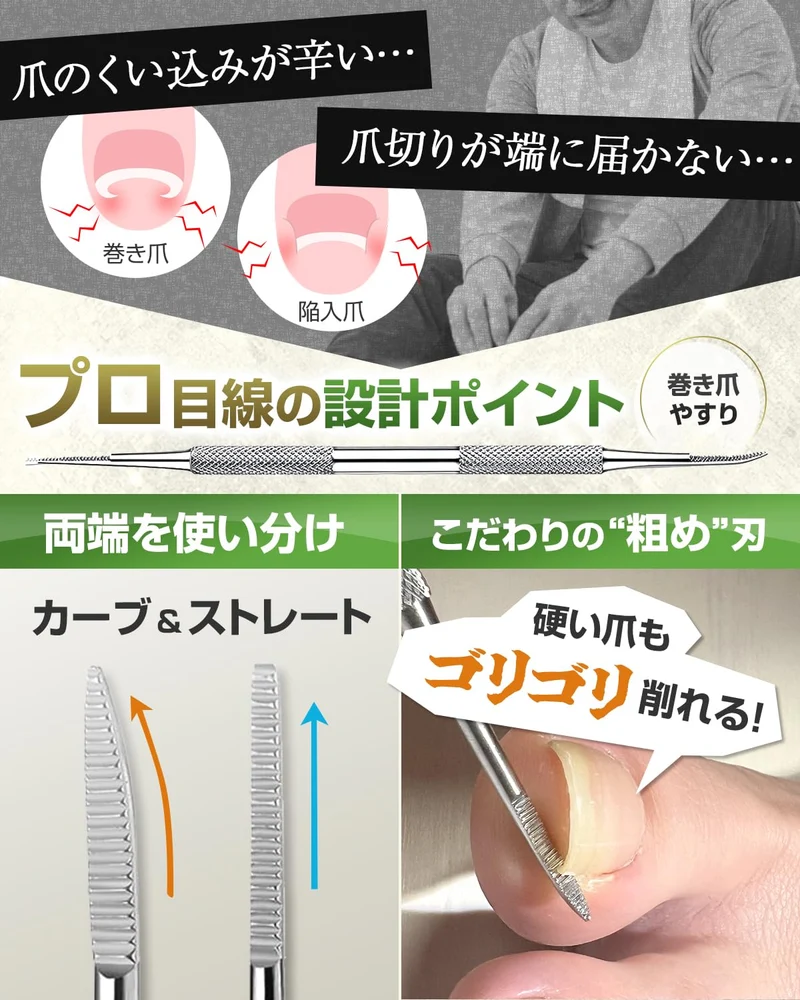 YumegocochiLABO Nail Care Set with Stainless Steel Nail File and Case