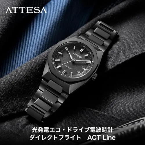 CITIZEN Attesa Eco-Drive Radio-Controlled Watch CB3045-61E Black Titanium