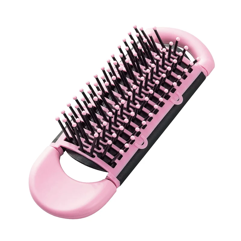 KAI Portable Folding Self-Cleaning Compact Hair Brush KQ3174