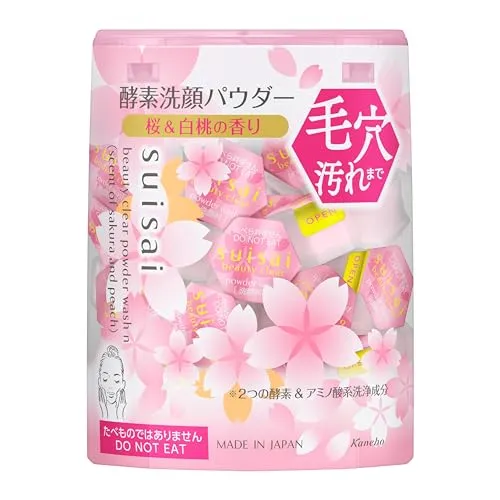 Kanebo suisai Beauty Clear Powder Wash N (Sakura & Peach Fragrance)Enzyme Face Wash Powder x 32