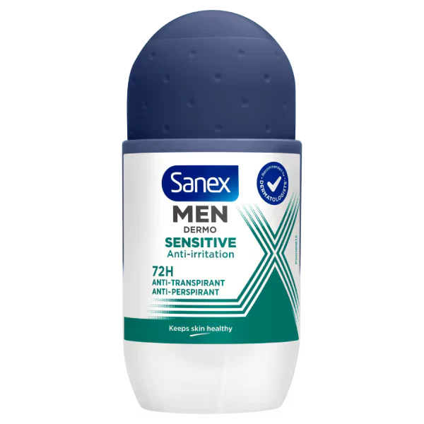 6 x Sanex Men Skin Health Sensitive 72h Antiperspirant Roll On
