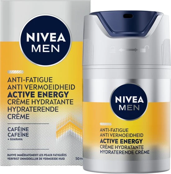 NIVEA MEN Active Energy Gezichtscrème - Dagcrème Normale huid - Met cafeïne en vitamine+ complex - 50 m