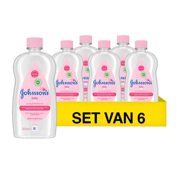 Johnson's babyolie (6 flessen - 500 ml)