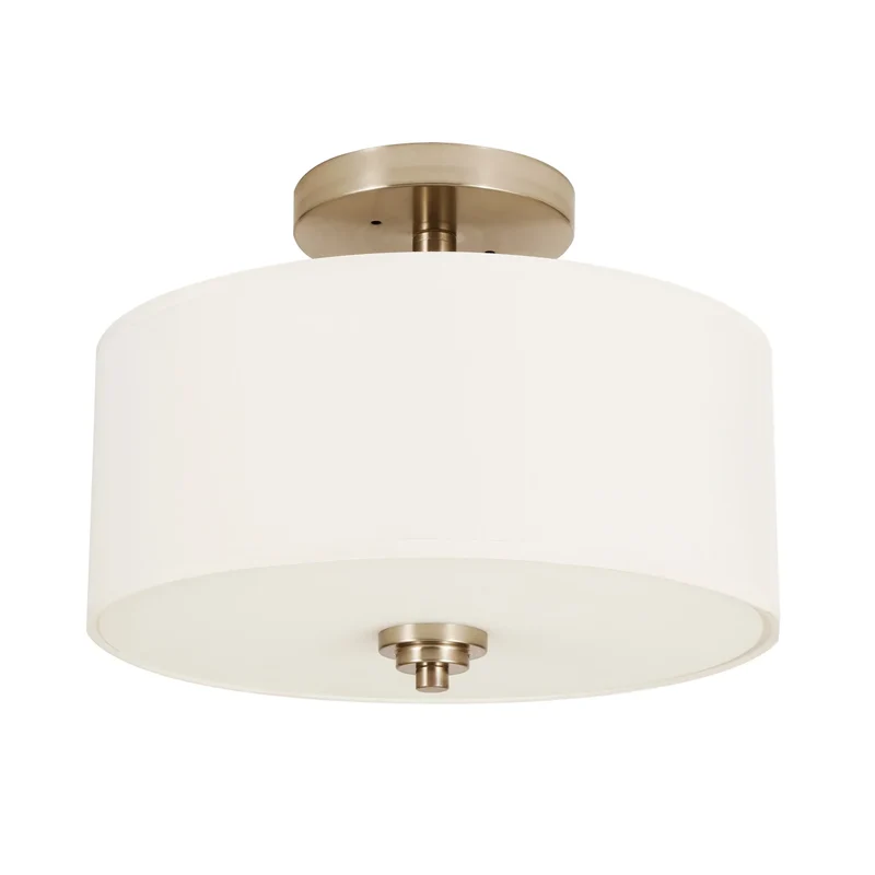 LUMINUS LED - Plafonnier Semi-Encastré avec Abat-Jour en Lin Alice