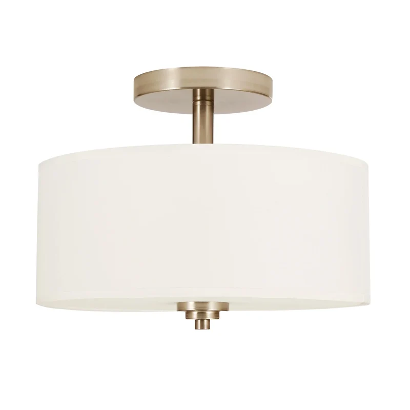 LUMINUS LED - Plafonnier Semi-Encastré avec Abat-Jour en Lin Alice