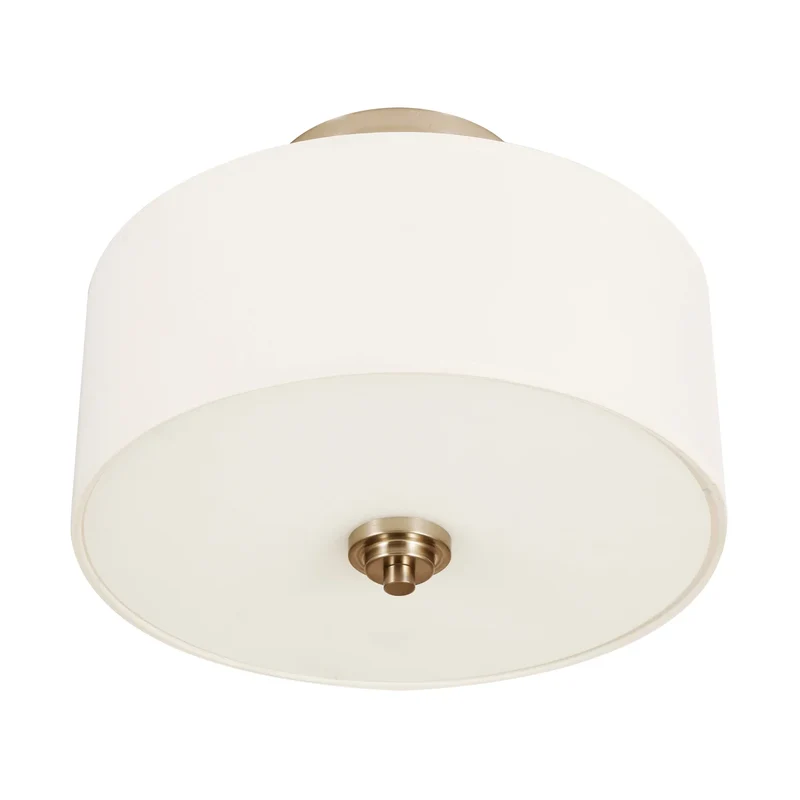 LUMINUS LED - Plafonnier Semi-Encastré avec Abat-Jour en Lin Alice