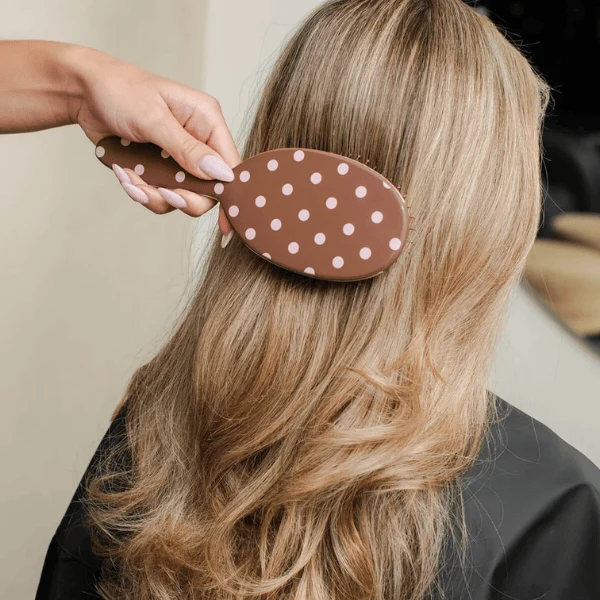 Brosse Polish à pois rose et brun