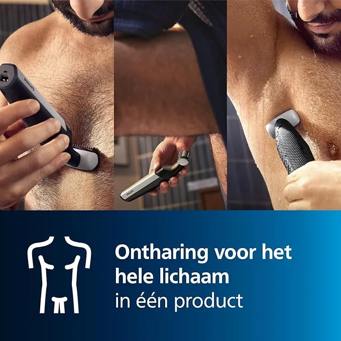 Philips Bodygroom Series 3000 - Geschikt voor Oksel, Borst, Rug, Buik en Schouder - 1 Trimkam - Batterij bijna leeg indicatie