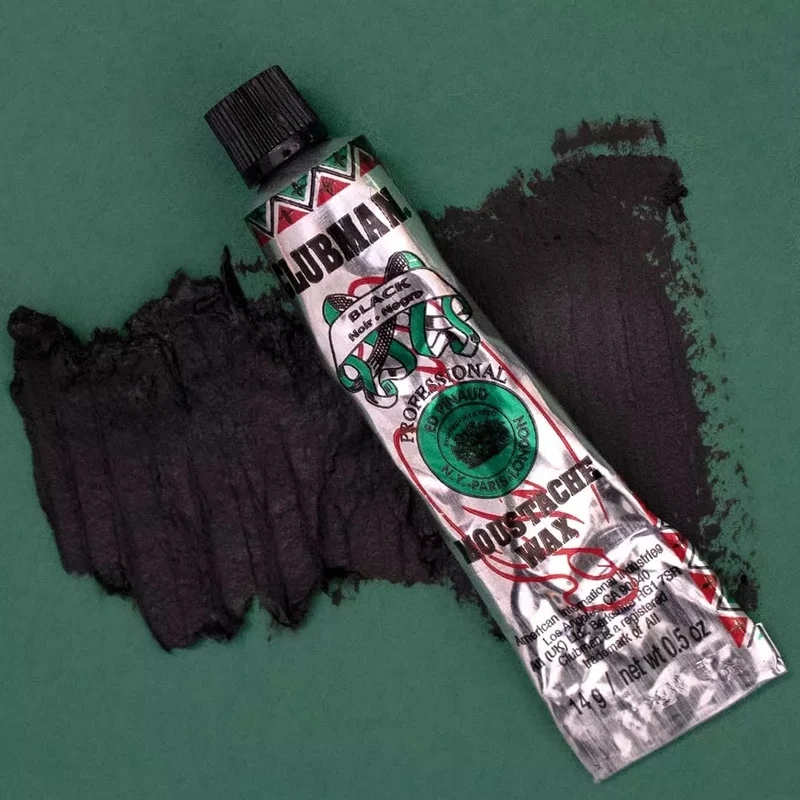 Cire à moustache avec brosse peigne - Noir (14g/0.5oz)