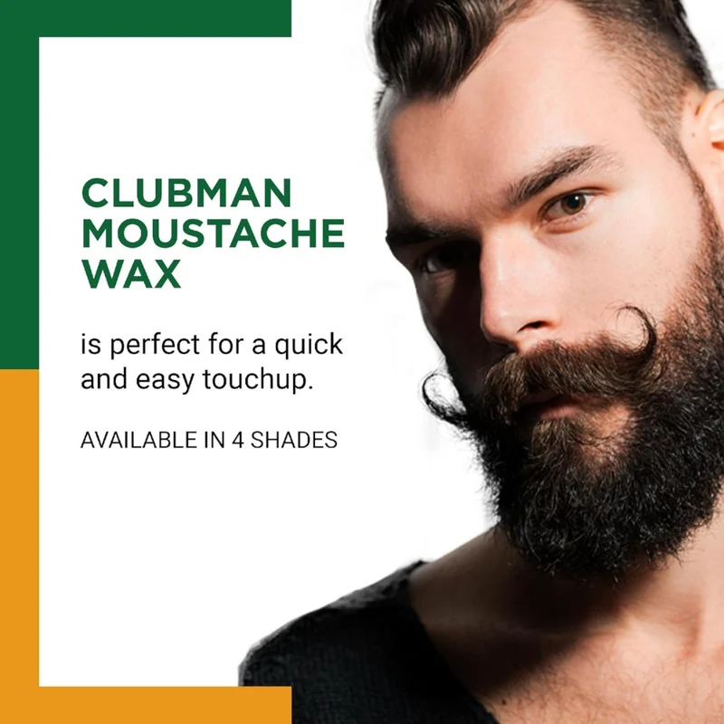 Cire à moustache avec brosse peigne - Noir (14g/0.5oz)