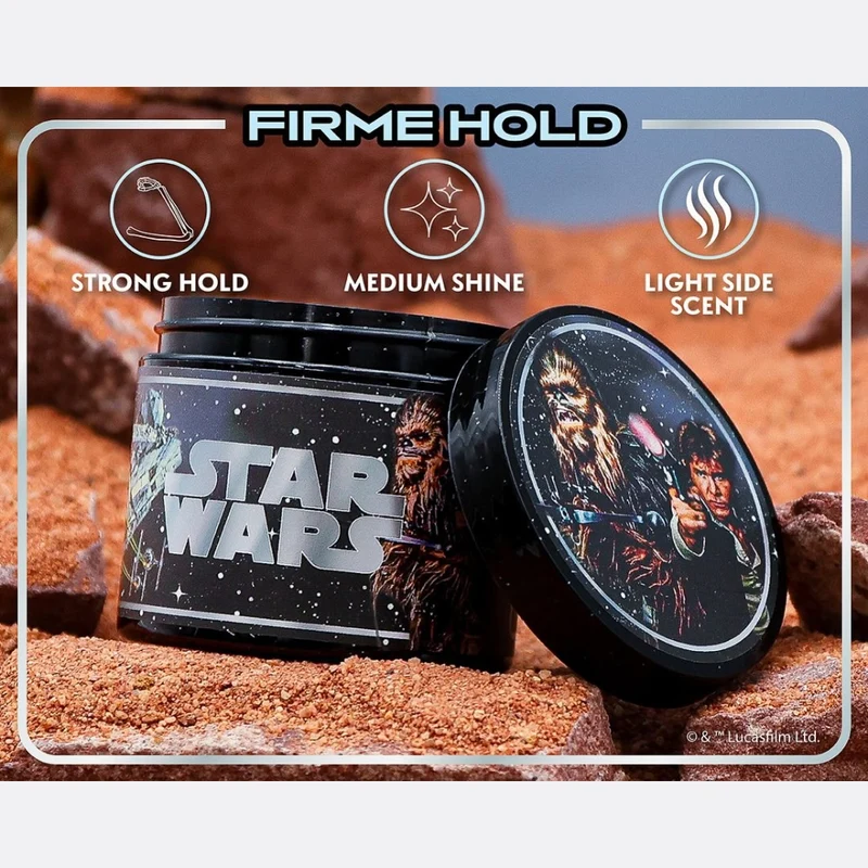 X Star Wars - Pommade "Firme Strong Hold" Édition Han Solo & Chewbacca Light Side - Tenue extra forte brillance moyenne (118.3ml/4.0oz)