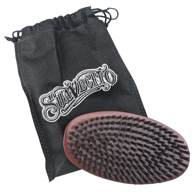 Brosse à barbe en poils synthétique "Beard Brush" résistance moyenne - Bois de cerisier