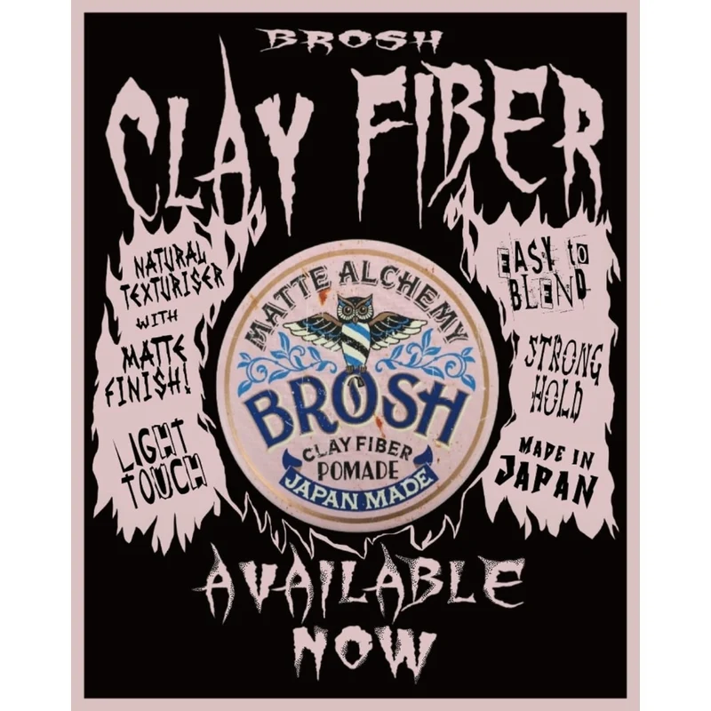 Brosh Pomade - Pâtes d'argile "Clay Fiber Pomade" Matte Alchemy (115g/4.0oz)