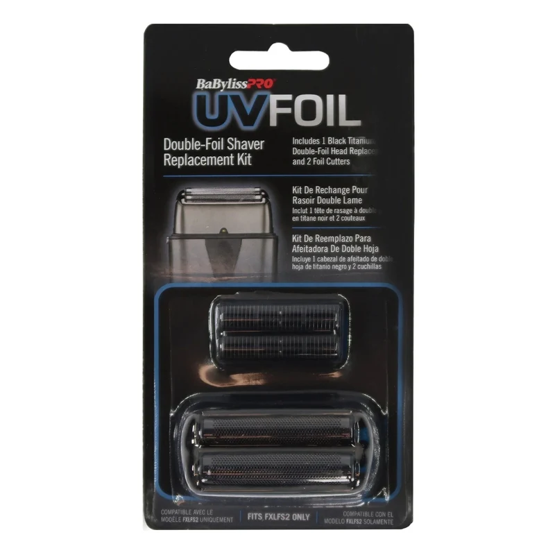 Tête et système de coupe de rechange FXLRF2 pour les rasoir à double grille "UVFoil" - Titanium noir