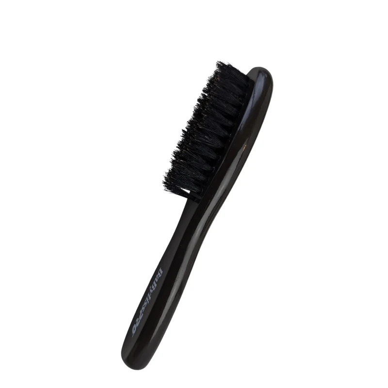 Brosse pour la barbe à 4 rangées avec poils de sanglier 100% naturels et avec poignée en bois vernis