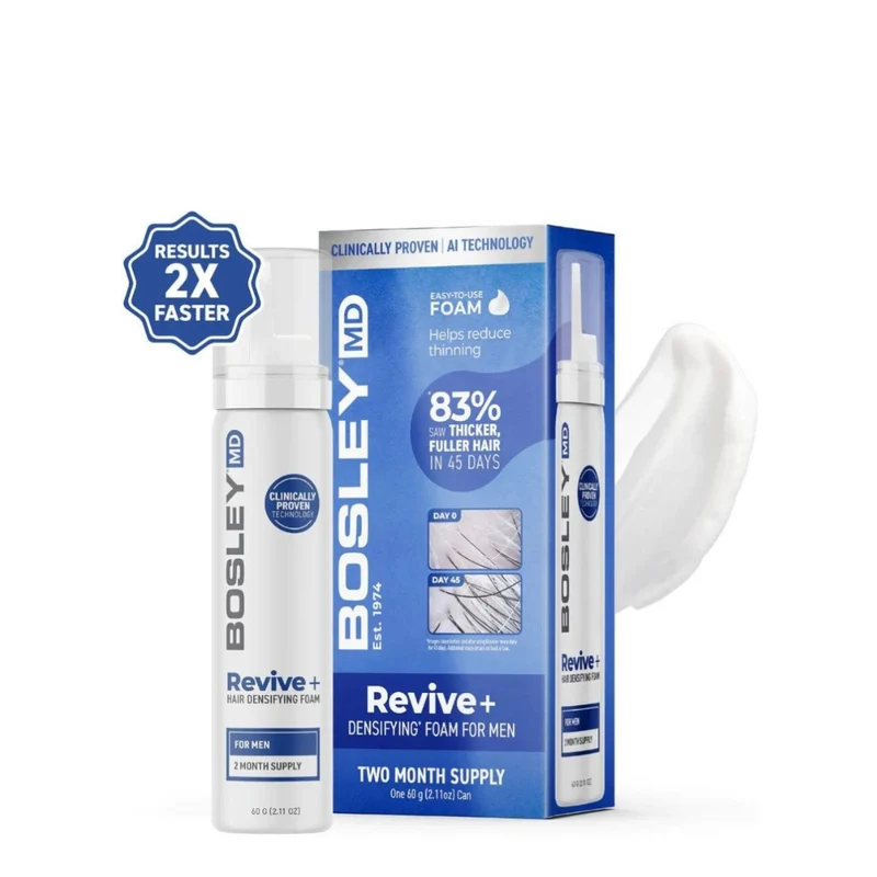 Mousse densifiante capillaire pour homme "Revive +" - Quantité pour deux mois (60g/2.11oz)