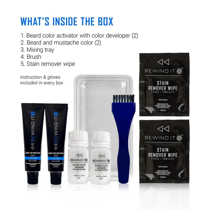 Coloration solutions couleurs pour barbe et moustache - Brun foncé