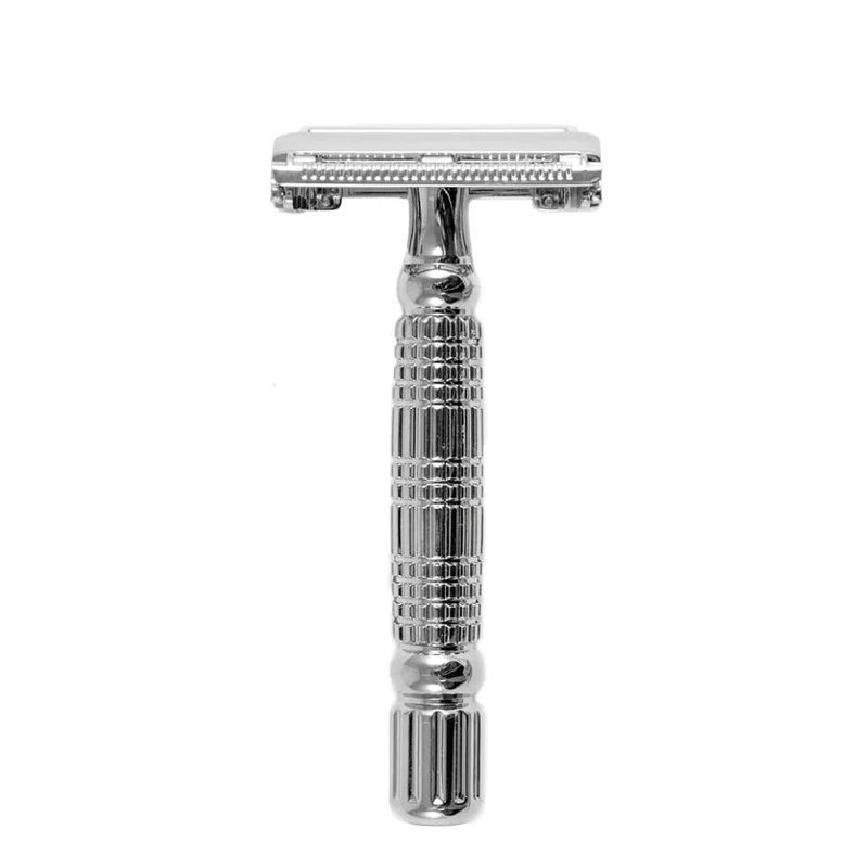 Ensemble cadeau rasage traditionnel - Chrome blanc