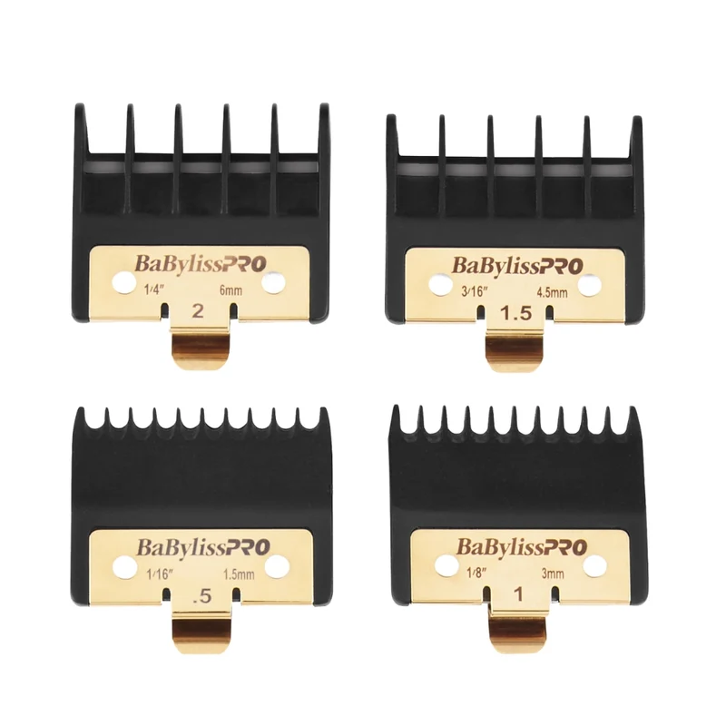 Ensemble de 4 guides de coupe pour tondeuse de finition "FXPTG Premium Trimmer Guard" - Convient à tous les modèles FX797, FX787, FX726 et à la plupart des lames de coupe à 2 trous.