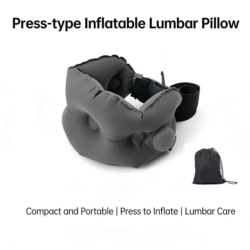 Coussin Lombaire Gonflable Portable – Soutien Réglable avec Sac de Rangement