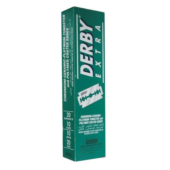 Derby - 100 Lames de rasoir à double tranchant en acier inoxydable Extra (20 x 5 Lames)