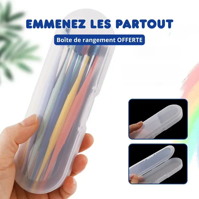 Lot de 10 Nettoyeurs d'Oreilles 2 en 1 en Silicone Réutilisables