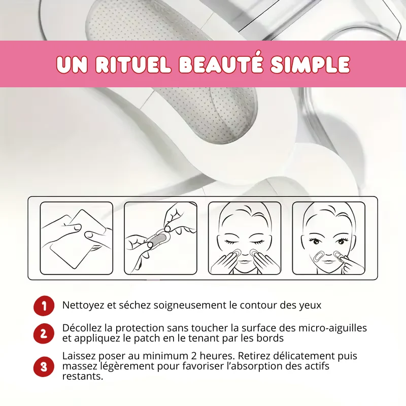Lot de 4 Patchs pour Yeux Microneedling Réutilisables