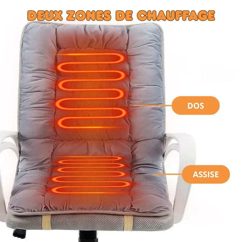 Coussin Chauffant Ergonomique – Chaise de Bureau 220V