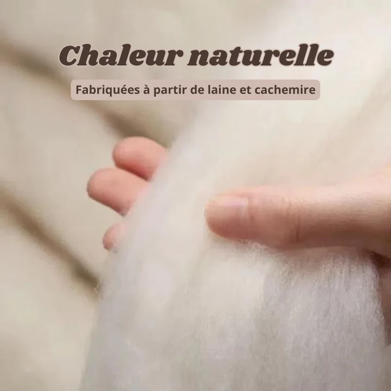 Lot de 2 Genouillères en Laine Chauffantes - Soulage les douleurs