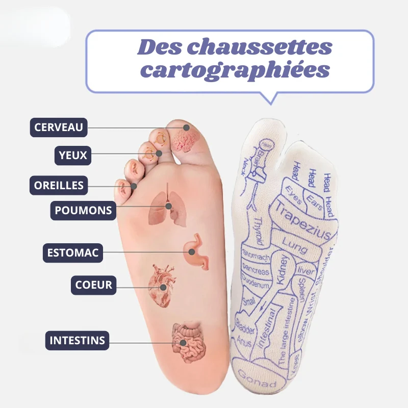 Chaussettes de Réflexologie Plantaire - Accessoires OFFERTS