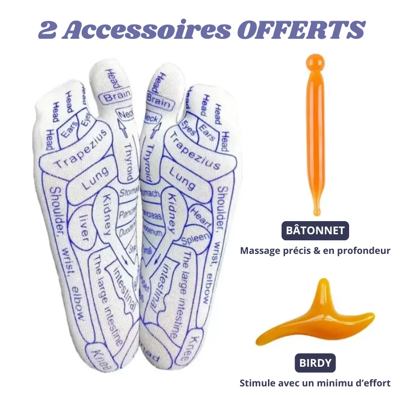Chaussettes de Réflexologie Plantaire - Accessoires OFFERTS