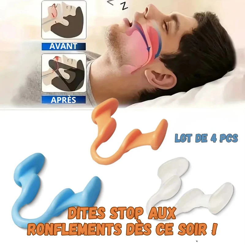 Lot de 4 Pince-Nez Anti-Ronflement - Sommeil de Qualité