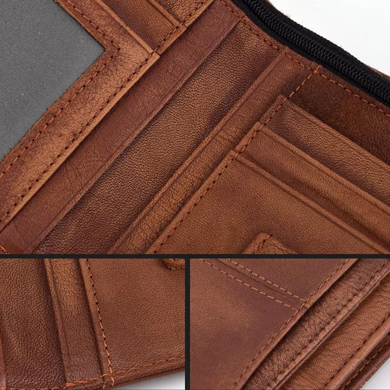 Portafoglio Vintage da Uomo RFID con Grande Capacità
