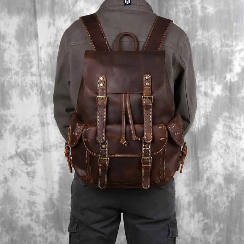Zaino Vintage da Uomo con Ampio Interno