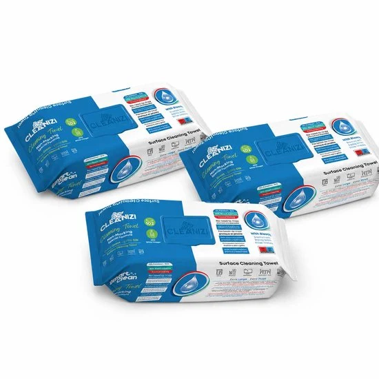 Cleanizi Cleaning Floor Towels 50pcs Extra Large Extra Thick With Bleach 3 stuks