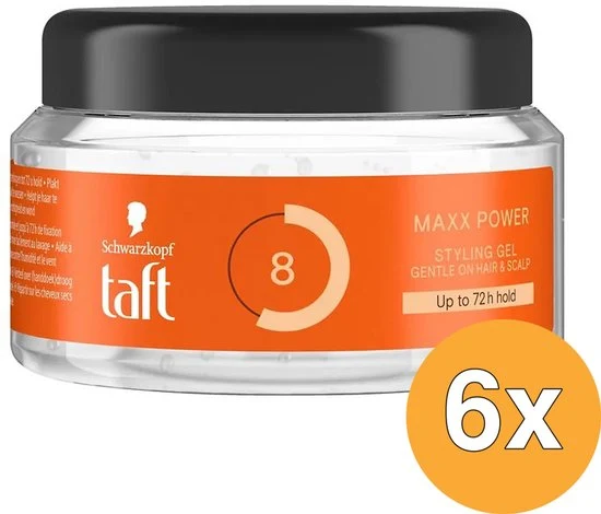 Taft - Maxx Power Power Styling Gel number taft 8 Sterke Fixatie - Voordeelverpakking - 6x 250ml