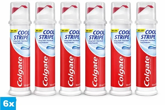 Colgate Cool Stripe Tandpasta 6 x 100 ml – Fluoride – Fresh Breath – Cavity Protection