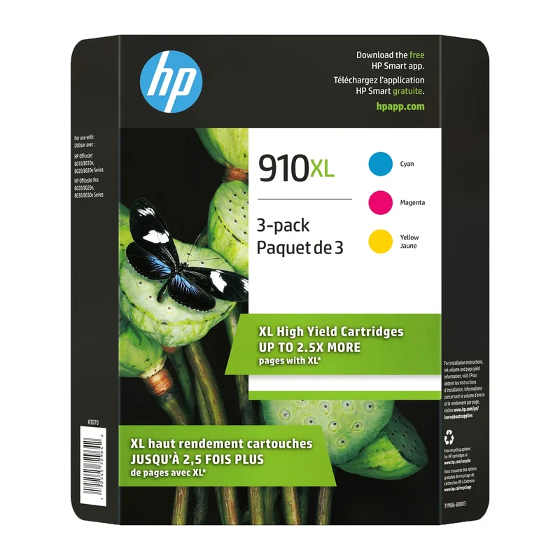 HP - Paquet de 3 Cartouches d'Encre 910XL